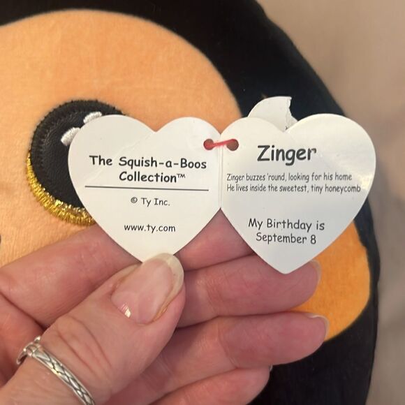 NWT Ty squish a boo Zinger bee soft squishy cuddly cute - Picture 4 of 9